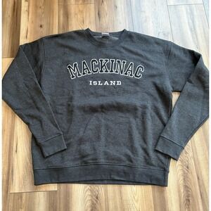 Mackinac Island Sweatshirt Crewneck Women's 3XL Charcoal Gray EUC
